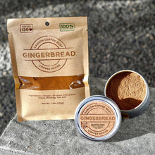 Load image into Gallery viewer, Gingerbread Coffee Dust | 120 servings | Vashon Island Coffee Dust | Coffee Flavoring using Spices: Cinnamon, Ginger, Allspice, Clove, Nutmeg and Sea Salt
