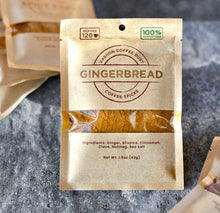 Load image into Gallery viewer, Gingerbread Coffee Dust | 120 servings | Vashon Island Coffee Dust | Coffee Flavoring using Spices: Cinnamon, Ginger, Allspice, Clove, Nutmeg and Sea Salt
