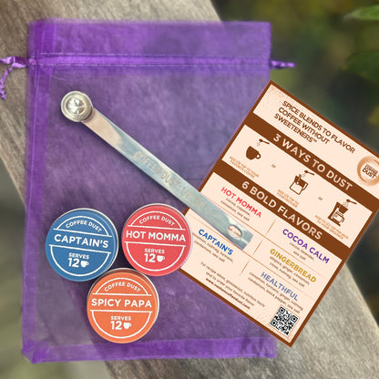 NEW: Be Here Now Coffee Dust Sampler | 3 flavors | 36 servings | Perfect Wellness Gift