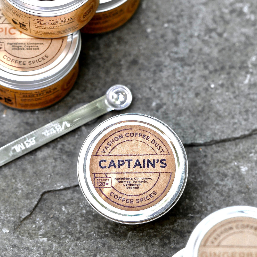 Captain's coffee dust tin - original flavor