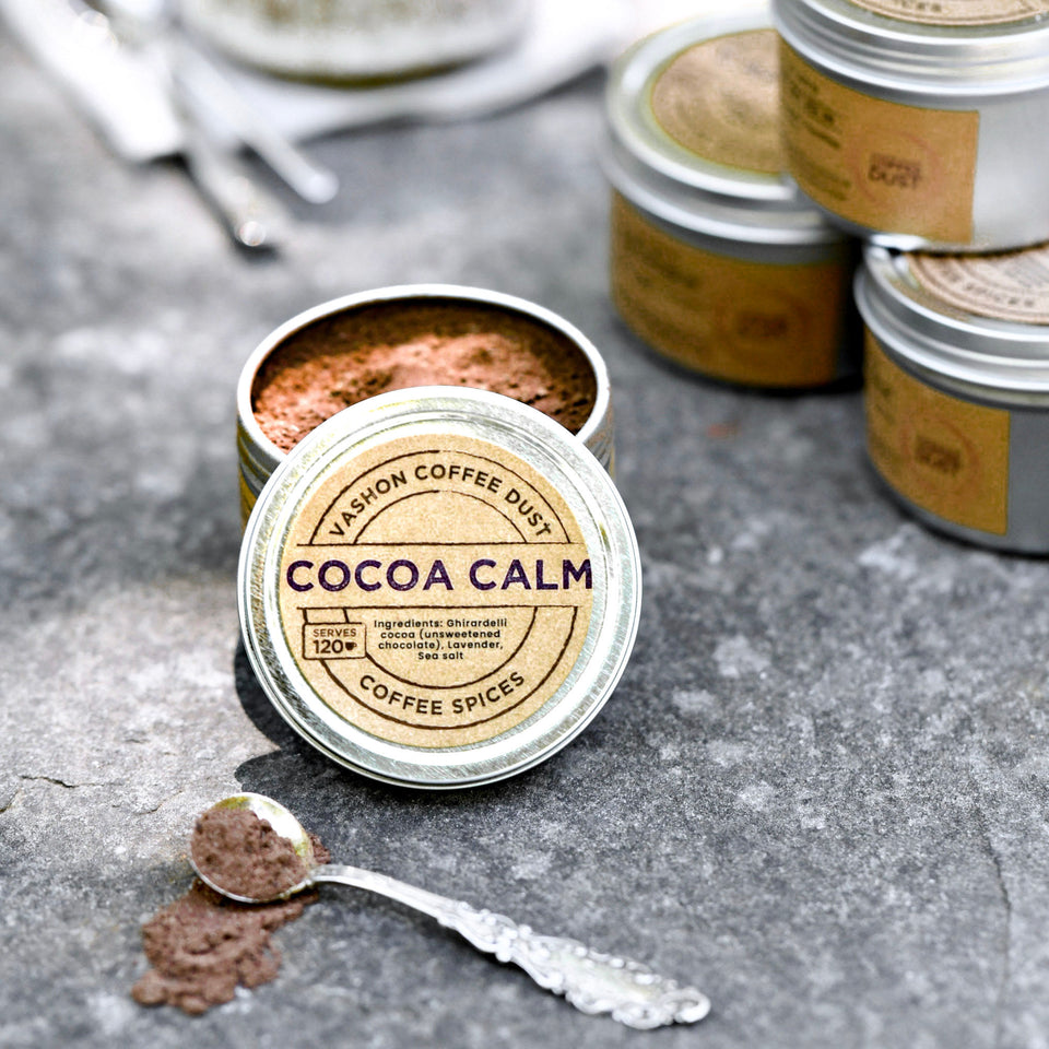 Cocoa Calm tin of Coffee Dust
