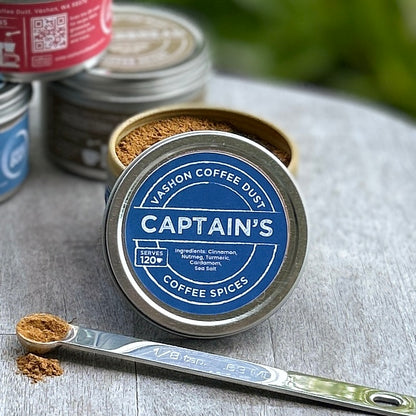 Captain's tin open with spoon