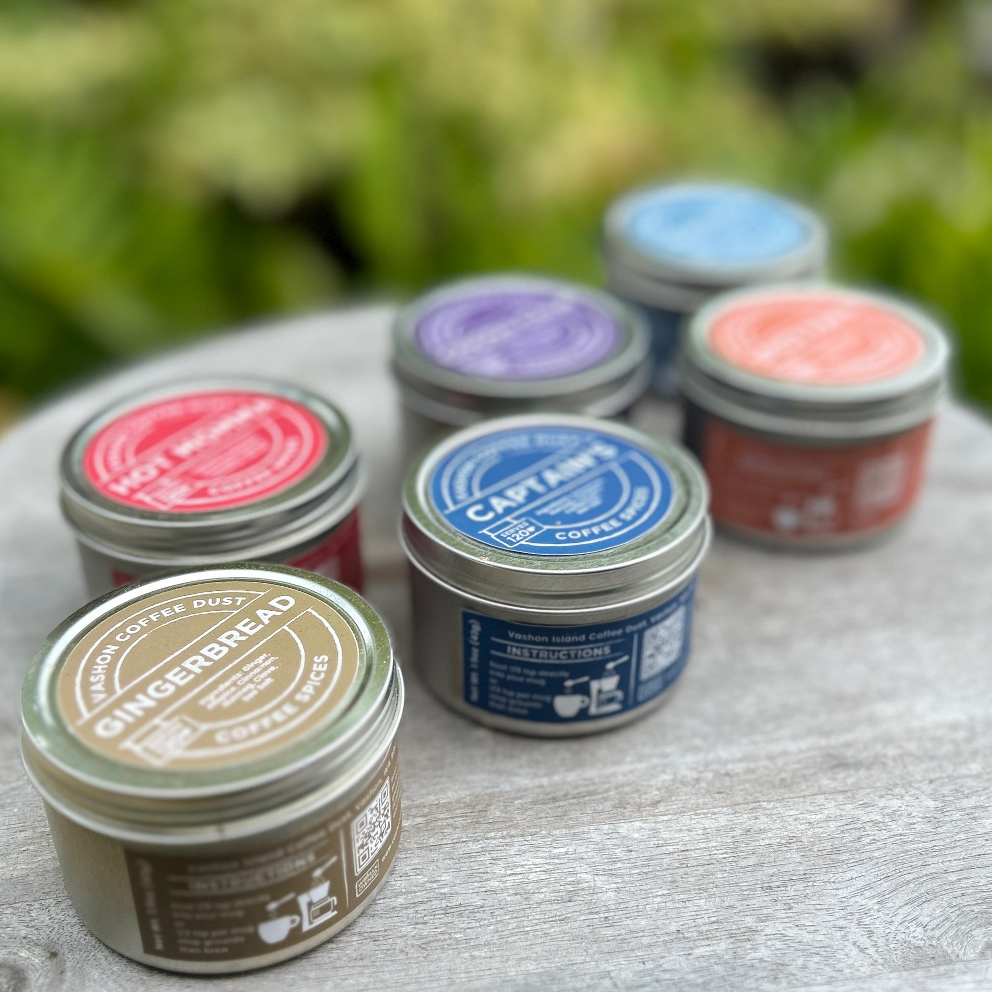 All 6 flavors of tins