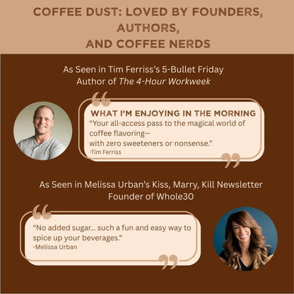 Love Brews Magic Coffee Dust Sampler | 3 flavors | 36 servings | Perfect Coffee Lover Gift