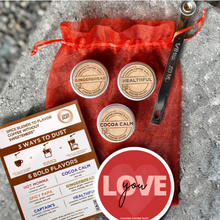 Load image into Gallery viewer, Love Brews Magic Coffee Dust Sampler | 3 flavors | 36 servings | Perfect Valentine&#39;s Gift
