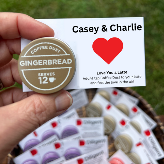 Custom Printed Coffee Dust | Wedding Favors for Coffee Lovers